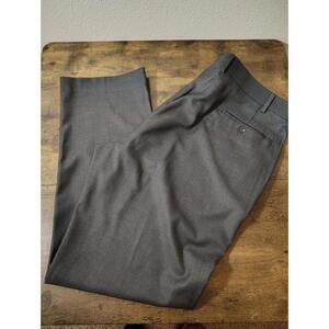 PORTFOLIO by PERRY ELLIS Dark Gray Suit Dress Pants Flat Front Slim 43 x 32